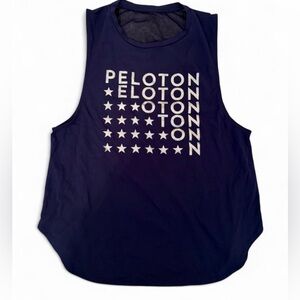 Peloton Women's Blue Tank Top with stars - Medium - Excellent condition